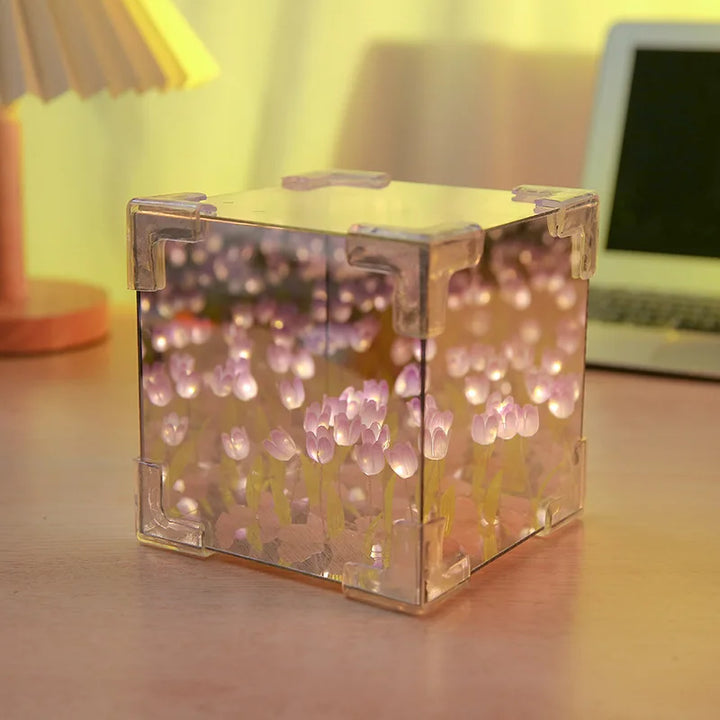 Diy Tulip Flower Sea Cube Lampe
