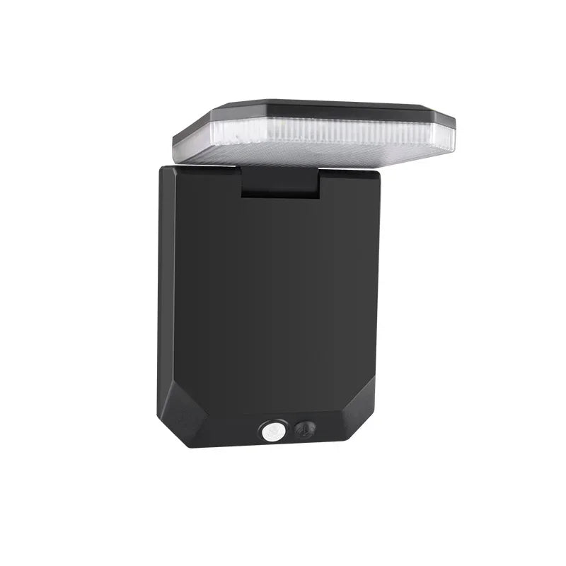 Luvikno | Solayra FoldWall Solcellevegglys | 3 Belysningsmoduser | 120° Vippbar | Med Bevegelsessensor og Skumringsbryter