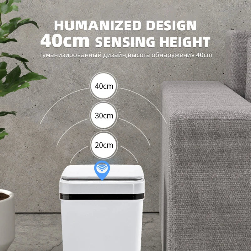 Vanntett Smart Wave Sensor Automatisk Søppelbøtte | Luvikno