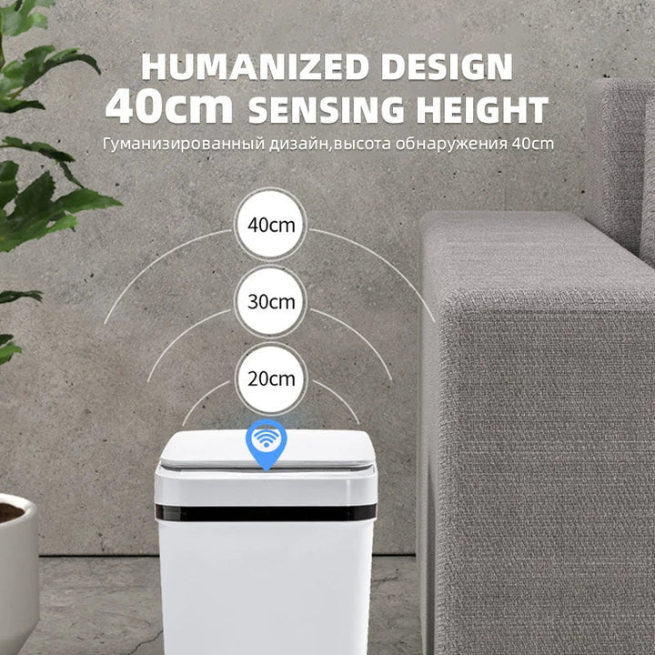 Vanntett Smart Wave Sensor Automatisk Søppelbøtte | Luvikno