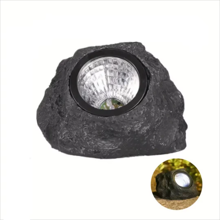 Solar-Powered LED Stone Spotlight for Outdoor Landscaping Luvikno