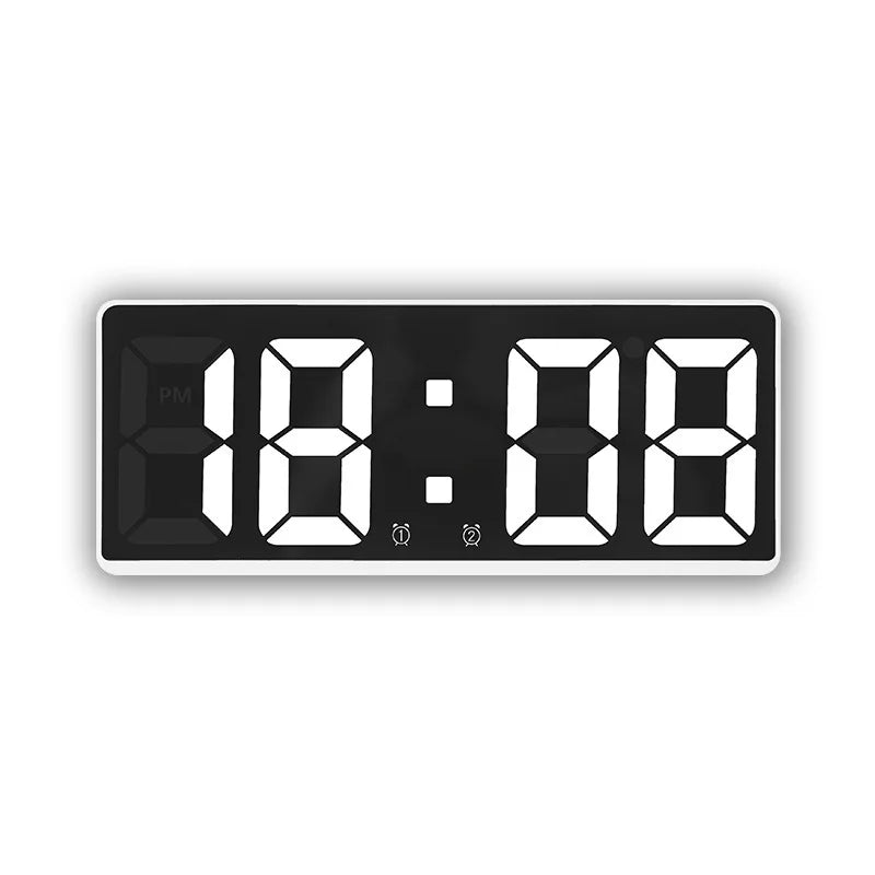 Moderne Elektronisk Speilvekkerklokke med LED-display, Alarmfunksjon og Temperaturvisning – Stilig Digital Klokke for Soverom og Kontor | Luvikno