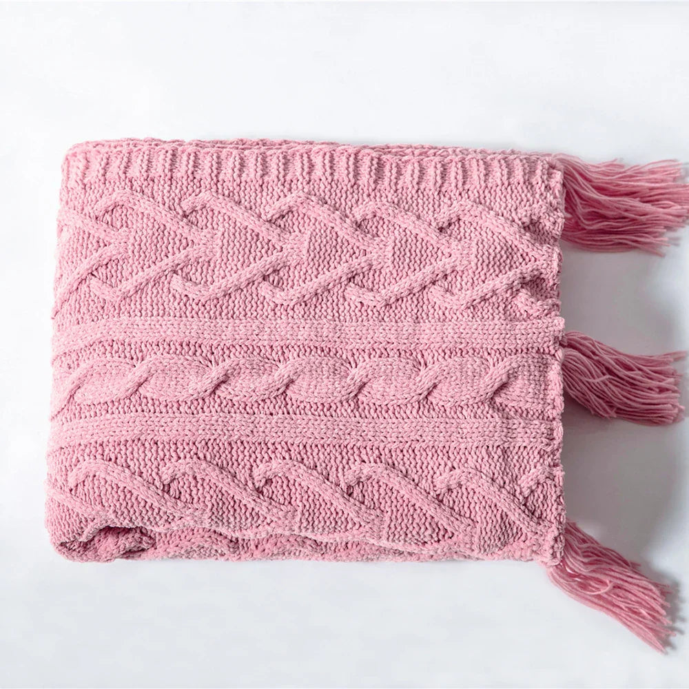 HeartCozy Blanket – Luxe Chenille Blanket with Heart Fringes Luvikno