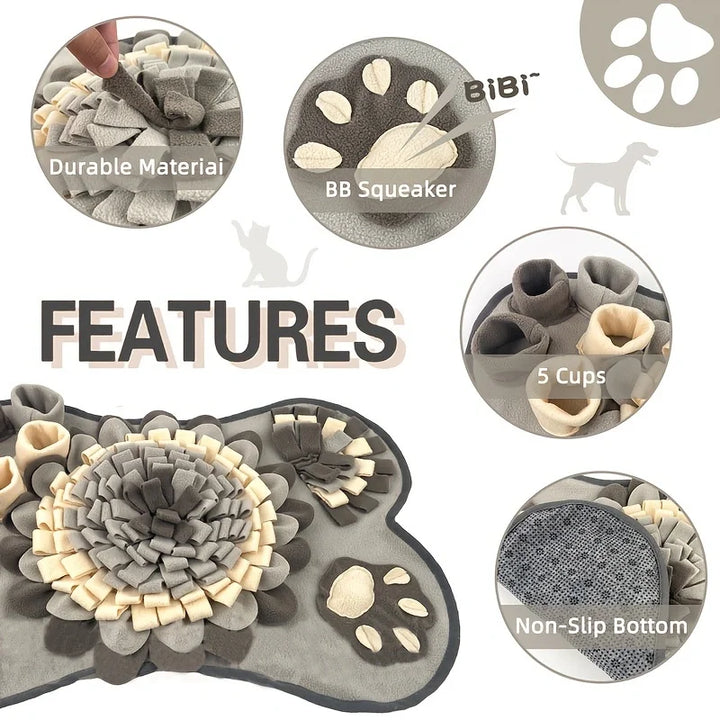 Luvikno | Snuffle mat for dogs | Interaktiv søk lek toy | Non-slip & Holdbar | Myk fleece