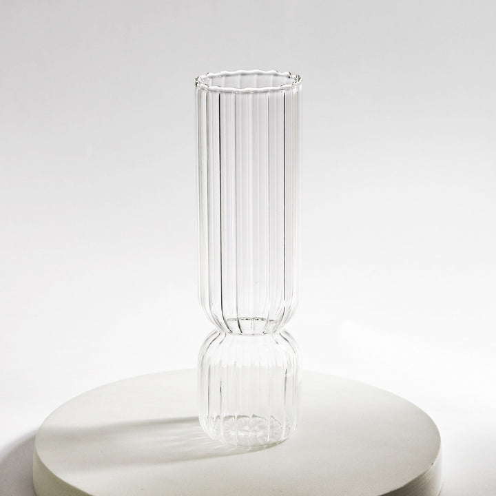 Scallop Cylinder Glass Vase | Luvikno