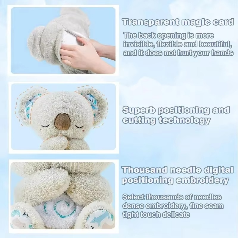 Koseklump Koala Plush Søvnkamerat med Mild Glød og Beroligende Lyder Luvikno