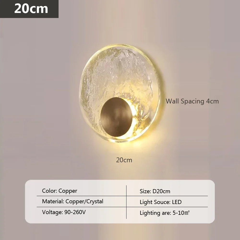 CrystalLuxe - Elegant LED Krystall Vegglampe Luvikno