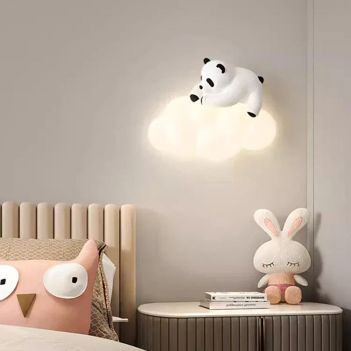 PandaGlow Lampe - Søt LED Vegglampe for Barn Luvikno