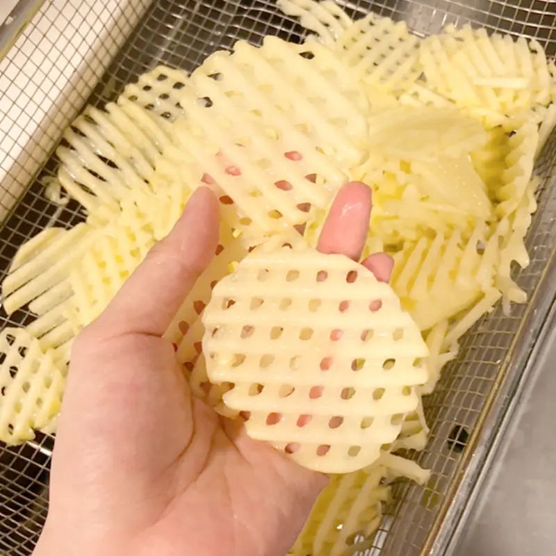 Luvikno | Gridello Potetskjerer | Råvare i rustfritt stål | For pommes frites, chips og grønnsaker | 34 cm lengde