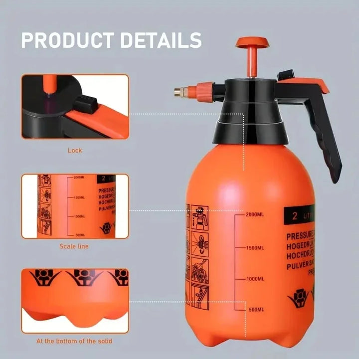 Luvikno | Spray Flaske Plantura | 2L Hage Sprayer | Justerbart Dyse & Håndpumpe | For Plante & Blomsterpleie