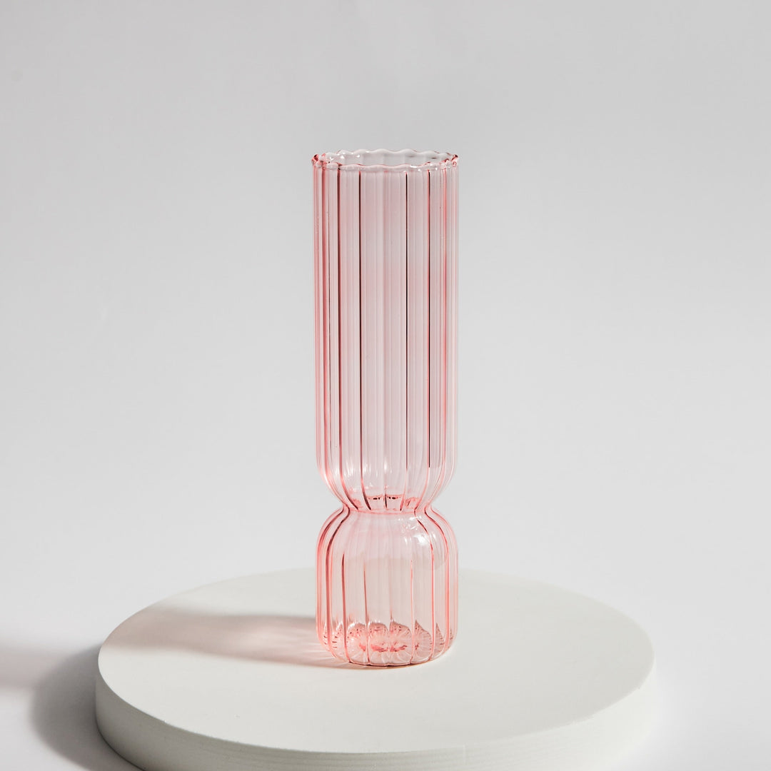 Scallop Cylinder Glass Vase | Luvikno