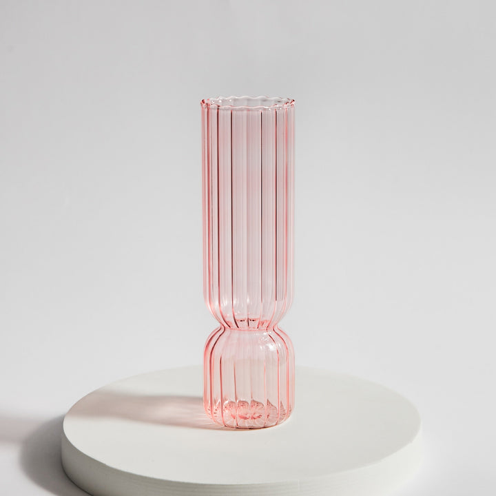 Scallop Cylinder Glass Vase | Luvikno