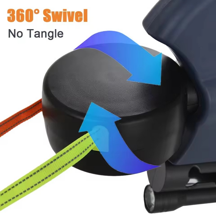 Dual Dog Retractable Leash med innebygd lommelykt og pose dispenser Luvikno
