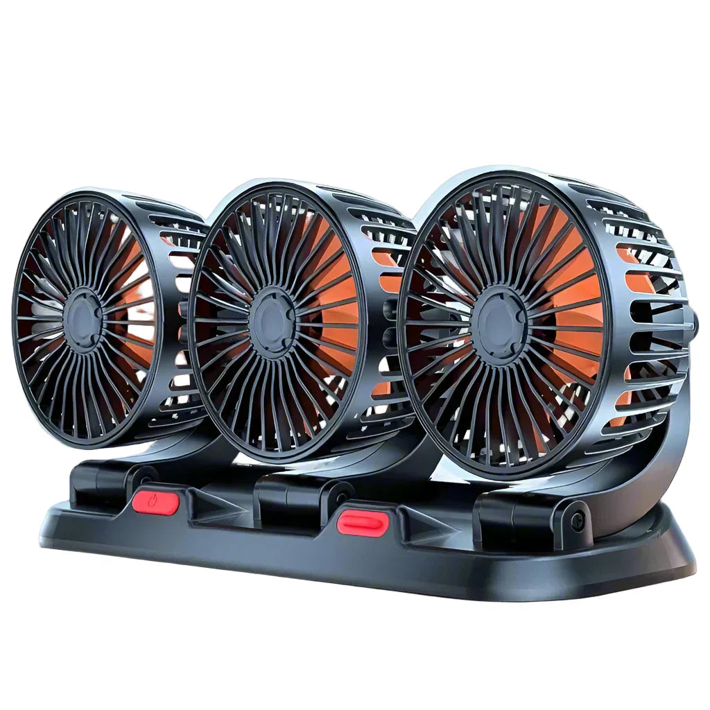 360° Justerbar 3-Hode Bilvifte USB/12V/24V – AirFlow | Luvikno