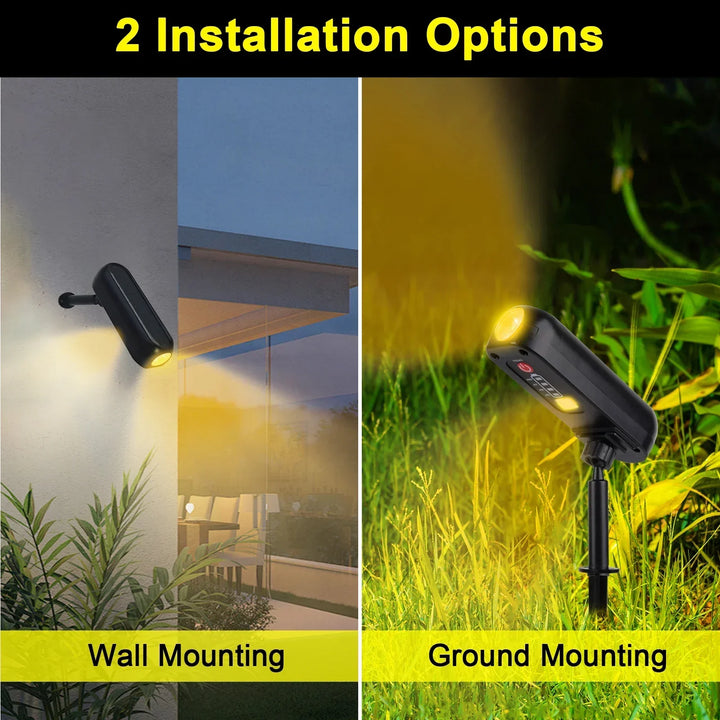 Luvikno | Luminoa SolarGlow Solhagen Spotlight LED | Fargeendring & Varme Hvit | Vanntett | For Hage, Terrasse & Landskap | 6–8 Timer Lysvarighet