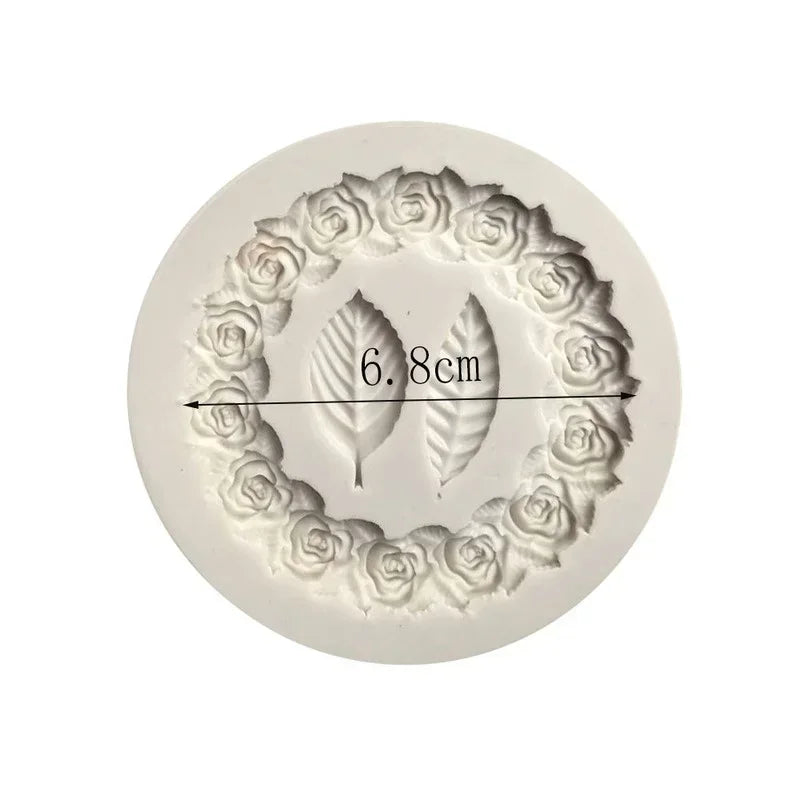 Luvikno | DekoMould Silikonform Rosette & Blader | For Fondant, Sjokolade & Sukkerpasta | Fineste Bake Dekkning & Ramme Design