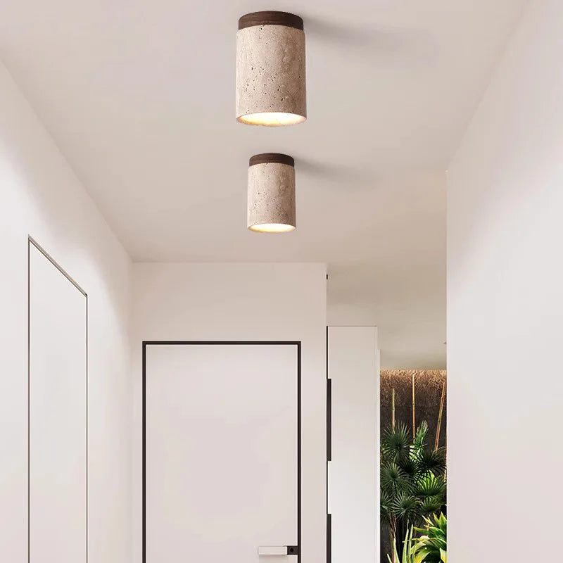ÉclatPierre – Luksus Travertin LED Pendellampe for Hall Luvikno
