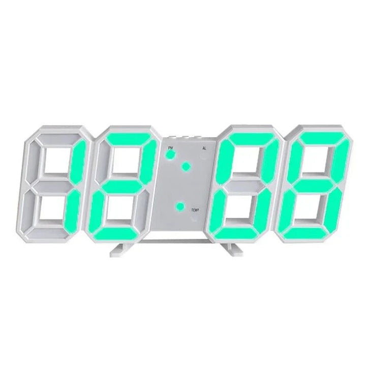 Luvikno | TimeGlow 3D LED Veggklokke – Digital klokke med justerbart lys