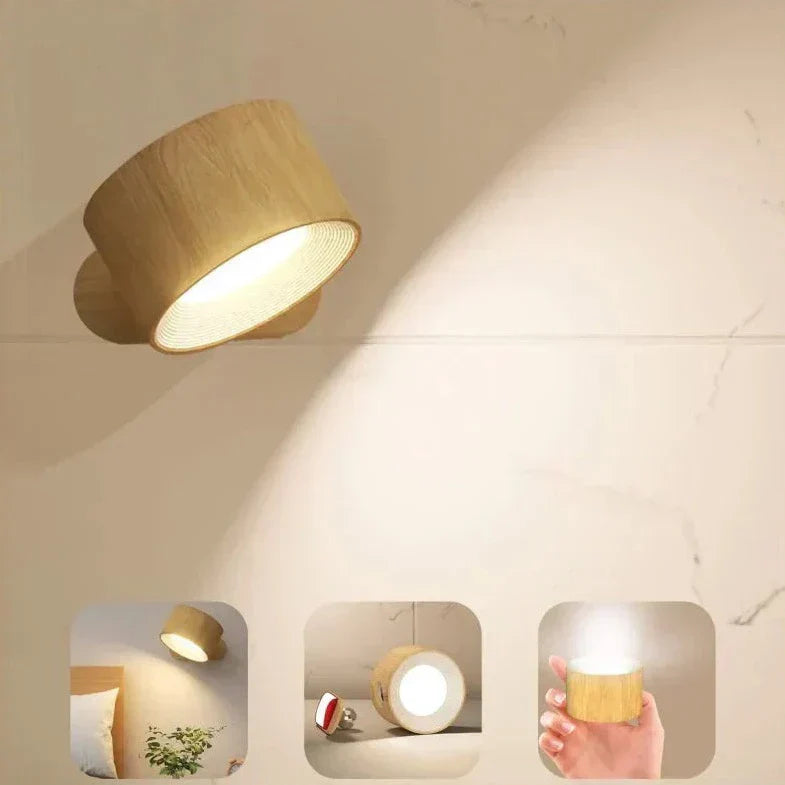 Luvikno | Spotlight Trådlampe - 360° Rotasjon, Dimmbar, Oppladbar Vegglampe