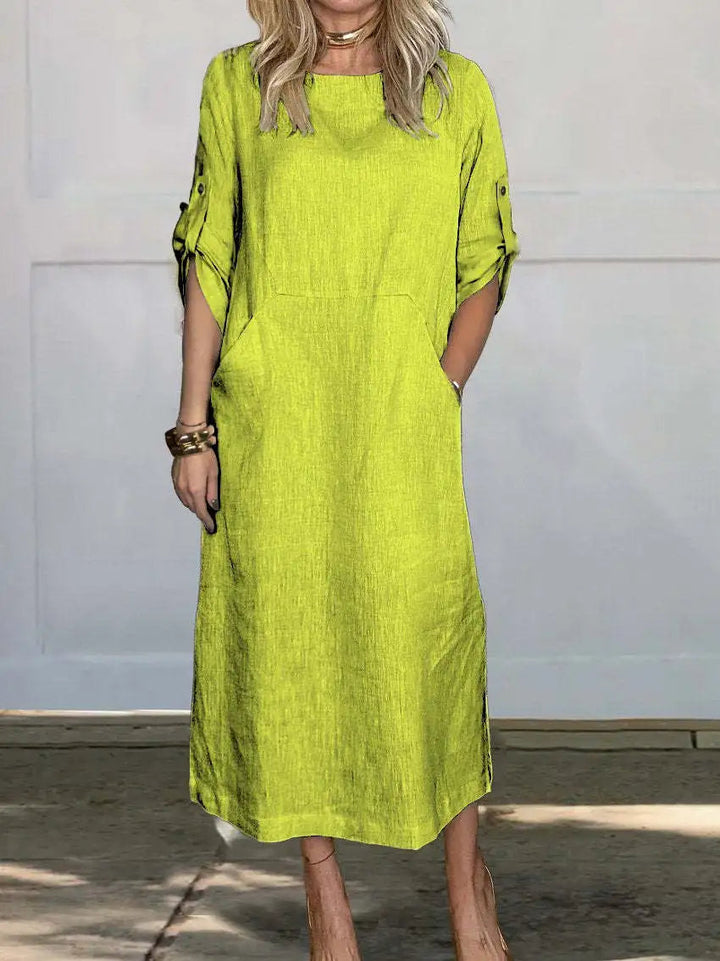 Luvik | Mukava pellavamekko taskulla