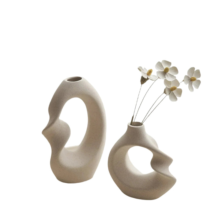 Moderne Asymmetrisk Skulptural Vase Sett Luvikno