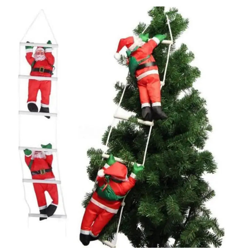 Klatrende julenisse dekorativ figur for hanging – Festlig vindusdekorasjon til jul, hengende juledekorasjon til stue og vinduer | Luvikno