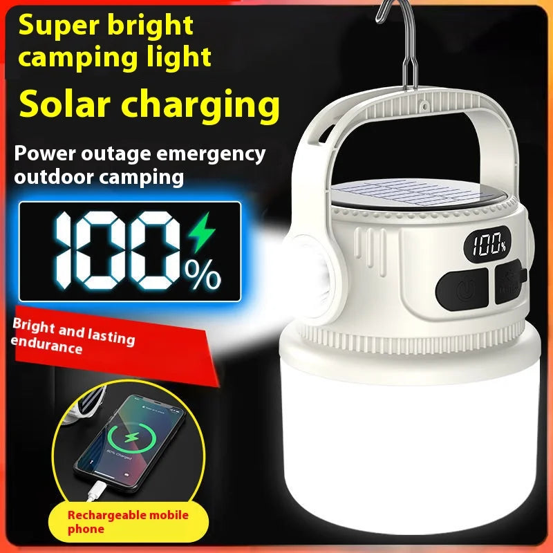 Luvikno | Luminatra Solar LED Campinglampe | Oppladbar & Vanntett | 6 Lysmoduser | For Utendørs, Nødsituasjoner & Reise
