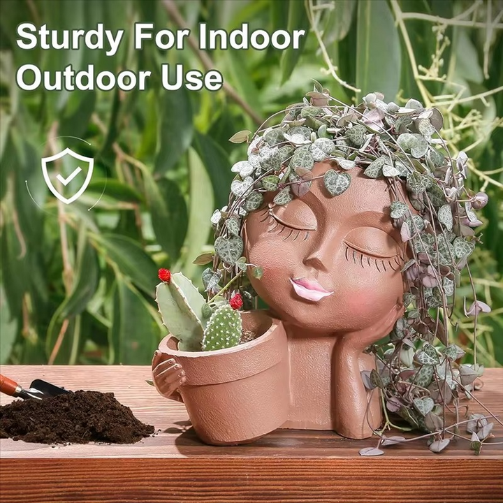 Chic Dual Face Hodeplanter for Innendørs og Utendørs Bruk Luvikno