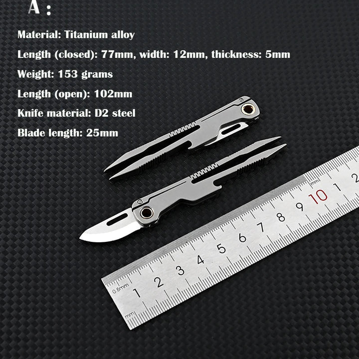 Hele dagen titanium pinsett kniv multifunksjonsverktøy | Luvikno