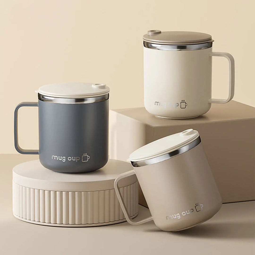Isolert rustfritt stål kaffekopp med lokk | Luvikno