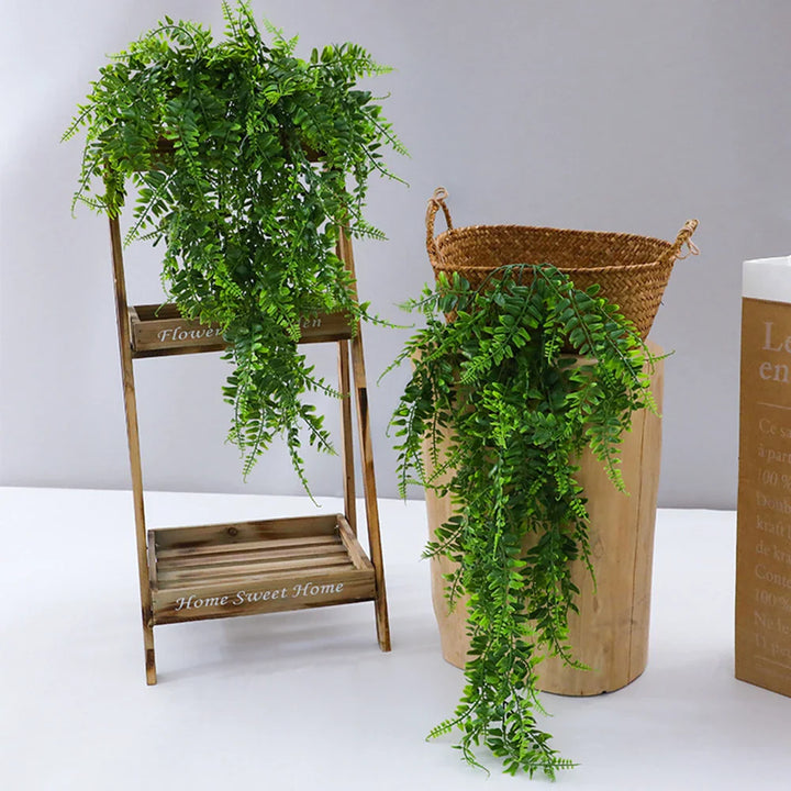 Luvikno | Evergriva Hengeplante Kunstig | 90 cm Boston Fern Look | Enkel Pleie & UV Motstandsdyktig | For Innendørs & Utendørs