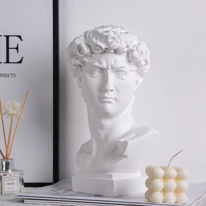 Moderne David Bust Skulptur - Abstrakt Harpiks Studie for Moderne Dekor Luvikno