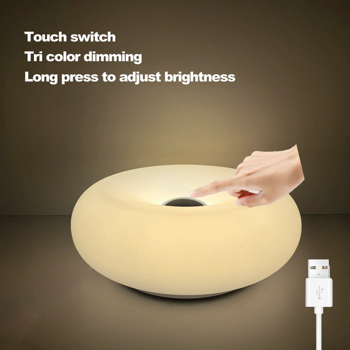 Luvikno | Bordlampe Luminoro Bauhaus | USB & Berøring | RGB 16 farger med fjernkontroll | Ambient lys for stue & soverom
