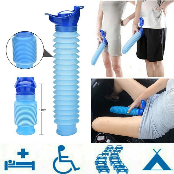 Luvikno | Mobil Urinal FlexRelief | Teleskopisk & Sammenleggbar | For Kvinner & Barn | 750 ml Kapasitet
