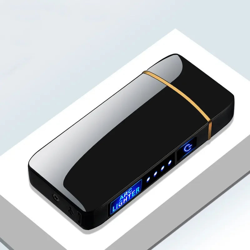 Luvikno | Oppladbar USB plasma lighter med vindbestandig dobbel bueflamme – Stilig metalldesign for innendørs og utendørs bruk