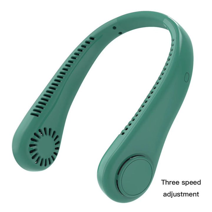 Bærbar Mini Bladeless Nakkerkventilator med Digitalt Display - USB-oppladbar Luftkjøler for Nakke, Håndfri Kjøleopplevelse | Luvikno