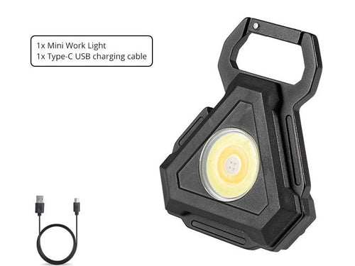 Mini LED Lommelykt USB Flaskekork Nøkkelring | Luvikno