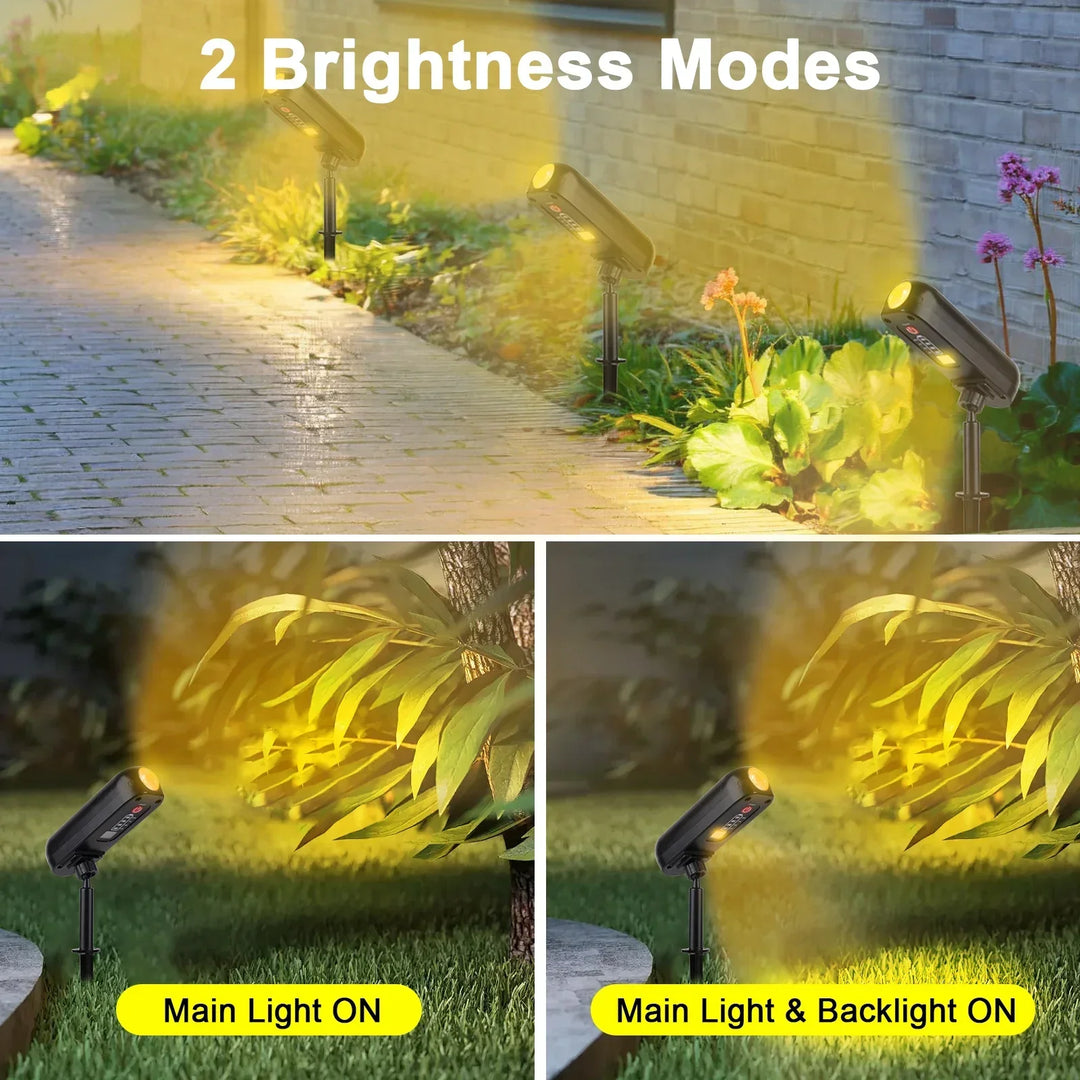 Luvikno | Luminoa SolarGlow Solhagen Spotlight LED | Fargeendring & Varme Hvit | Vanntett | For Hage, Terrasse & Landskap | 6–8 Timer Lysvarighet