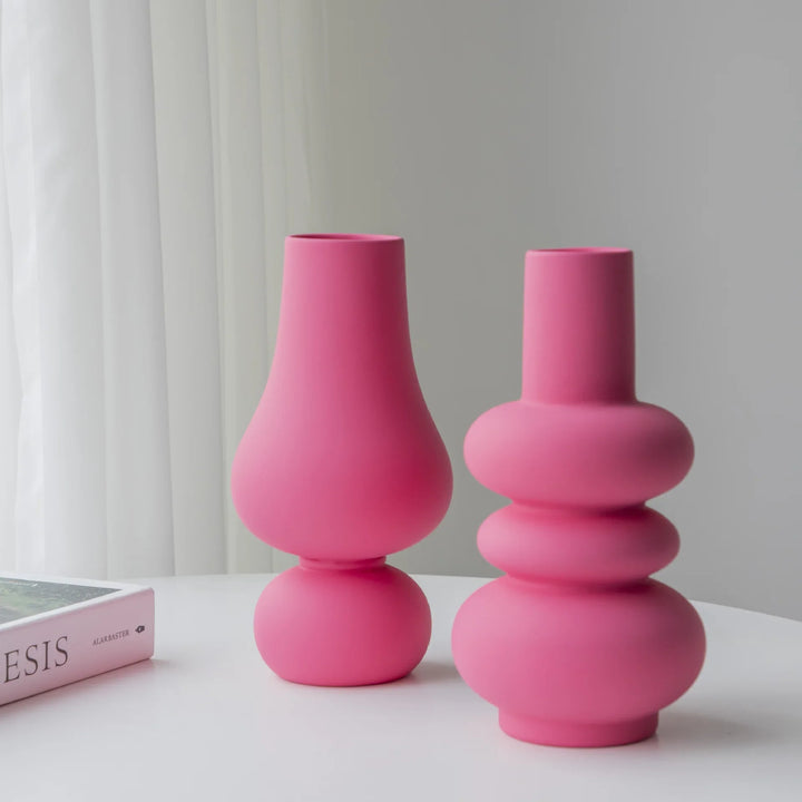 Livlig rosa keramikk vase | Luvikno