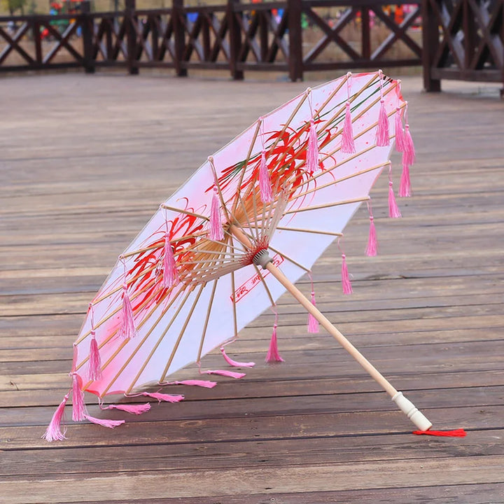 Bamboo Håndlaget Vintage Papir Paraply | Luvikno