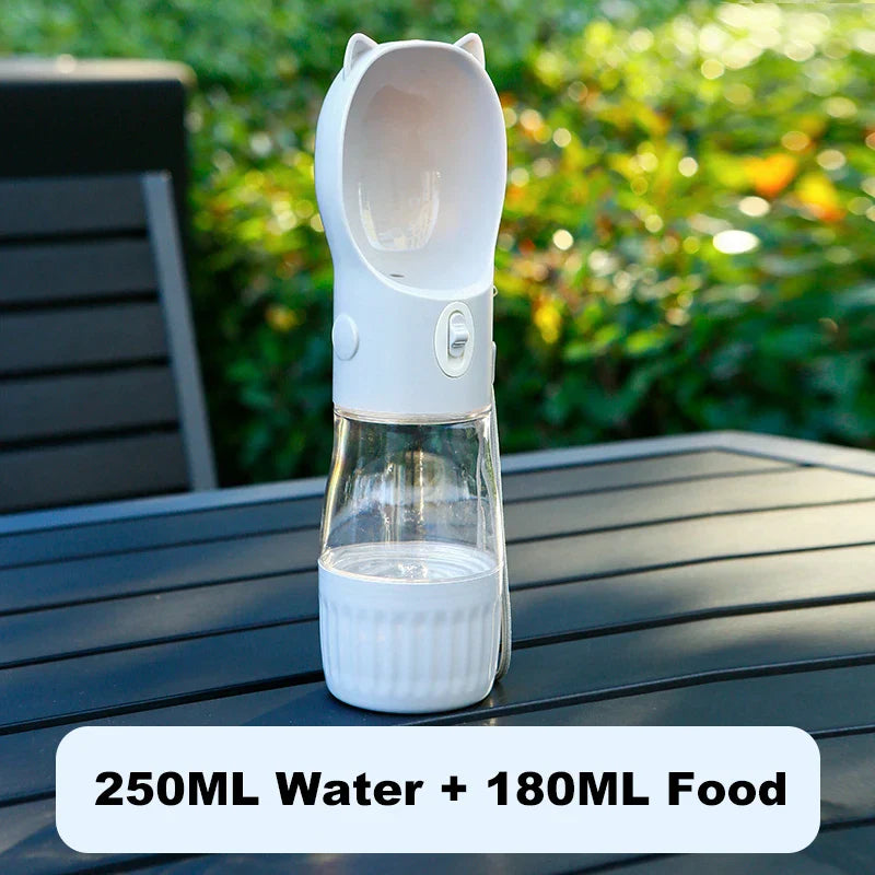 Luvikno | PetHydra Duo Dog Water Bottle with Food Bowl | 2-in-1 Outdoor Dispenser | For Small & Large Dogs & Cats