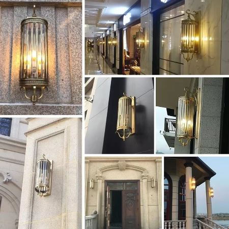 Elegant Europeisk Kobber Vanntett Utendørs Vegglampe Luvikno