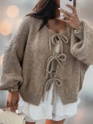 Luvik | Strikket cardigan med båndfeste for en bohemsk stil