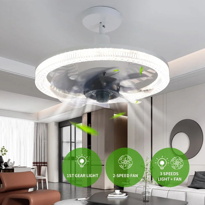 3i1 Fjernkontroll Støyfri Støy Elegant Vifte Lampe | Luvikno