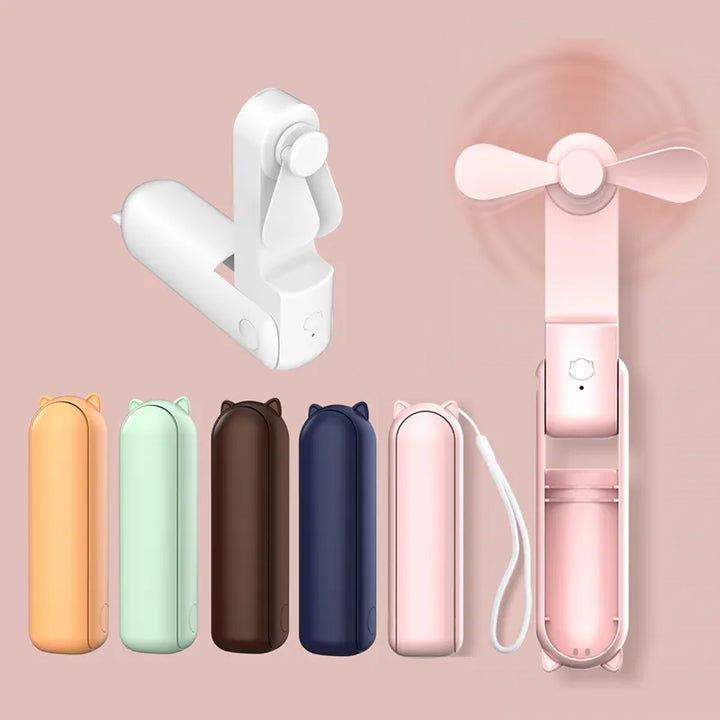 Ny håndholdt bærbar mini vifte - Kreativ, tre-hastighets justerbar, ensfarget, USB-oppladbar liten vifte | Luvikno