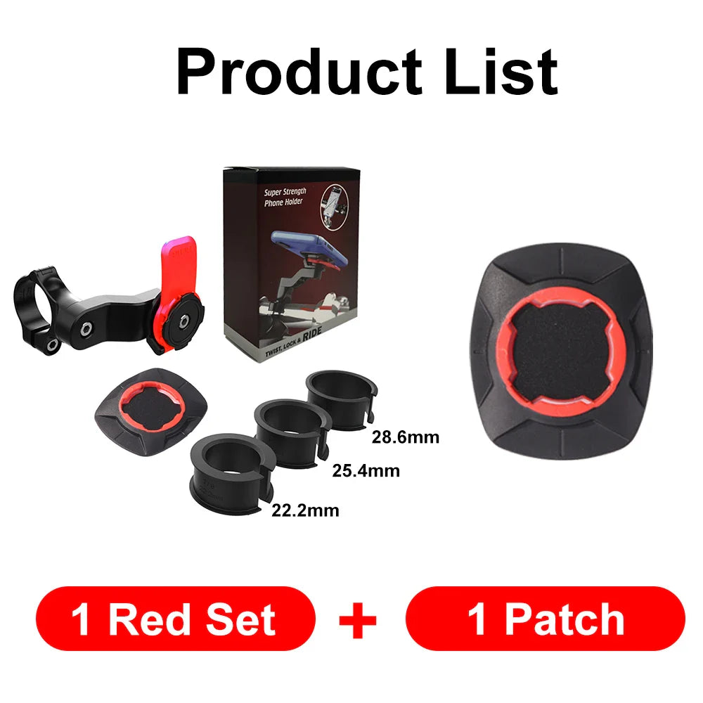 Luvikno | RIDELOCK Pro Mount | Støtsikker Telefonholder for Sykkel & Motorsykkel | 360° Rotasjonsbar | For 4.7–7.2" Smarttelefoner
