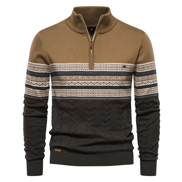 Luvik | Sweatshirt - Herre retro-mønstret collegegenser med behagelig og unik design