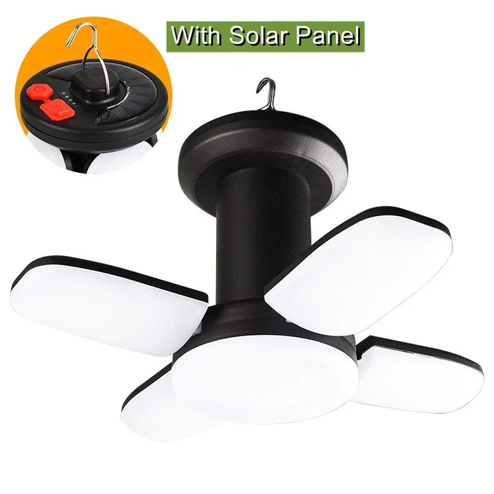 Luvikno | LUMALITE Solcelle Campinglampe | USB & Solenergi Lading | 6 Lysmoduser | Sammenleggbar & Power Bank – 1000 Lumen