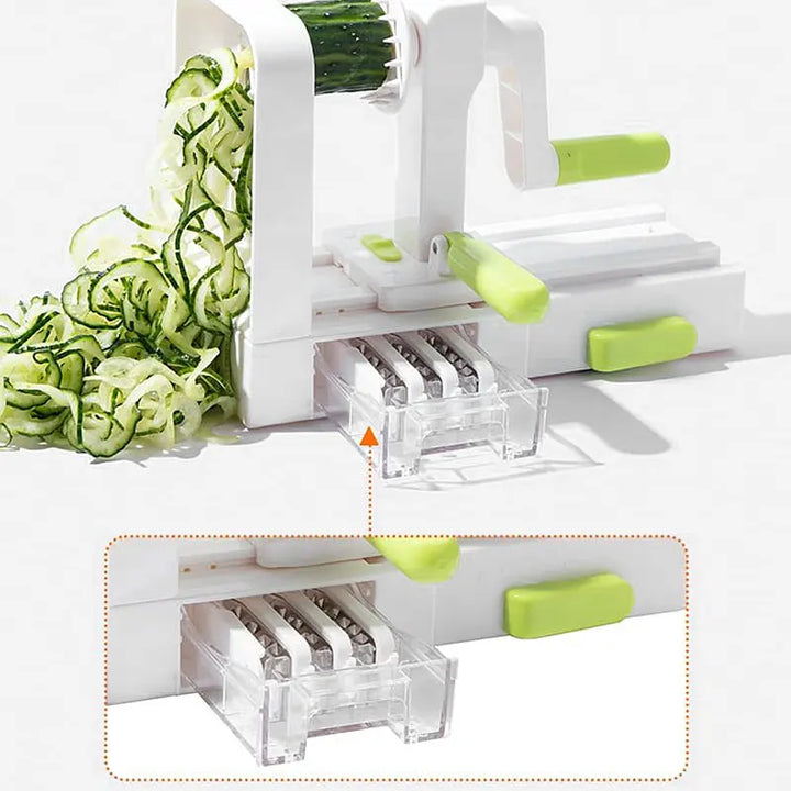 Luvikno | SpiraChef Grønnsak Spiralizer | 5-i-1 Spiralizer & Skjærer | Med Sugfot & Sammenleggbart Design | For Zoodles, Grønnsaker & Frukt