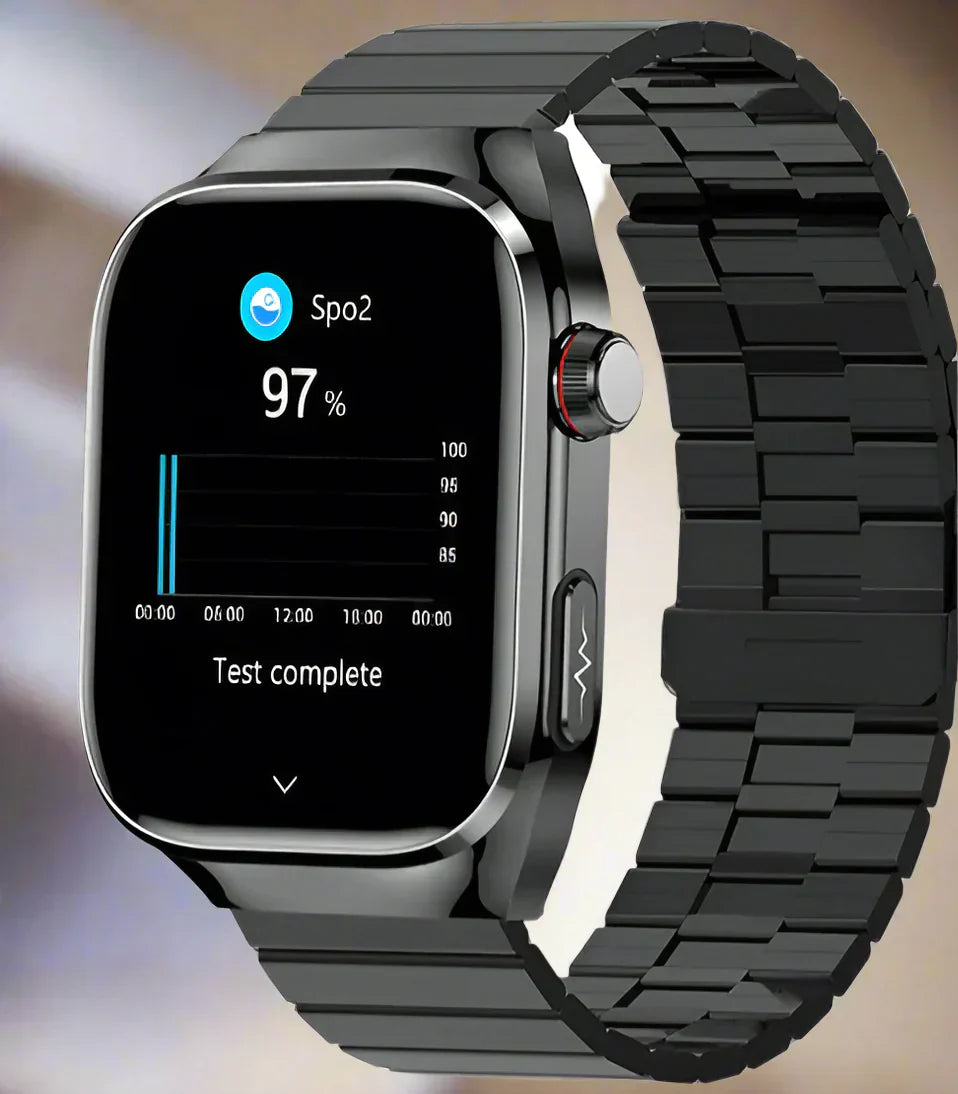 Luvikno | Avansert Helse Smartsportklokke med EKG, Blodsukkerovervåking, 2.04-tommers AMOLED-skjerm - Vanntett Treningsmåler